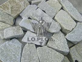 Unregelmässige Mauersteine (Topure) getrommelt aus Luserna Gneis