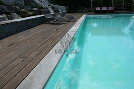 Steps for swimming pool in Luserna stone flamed